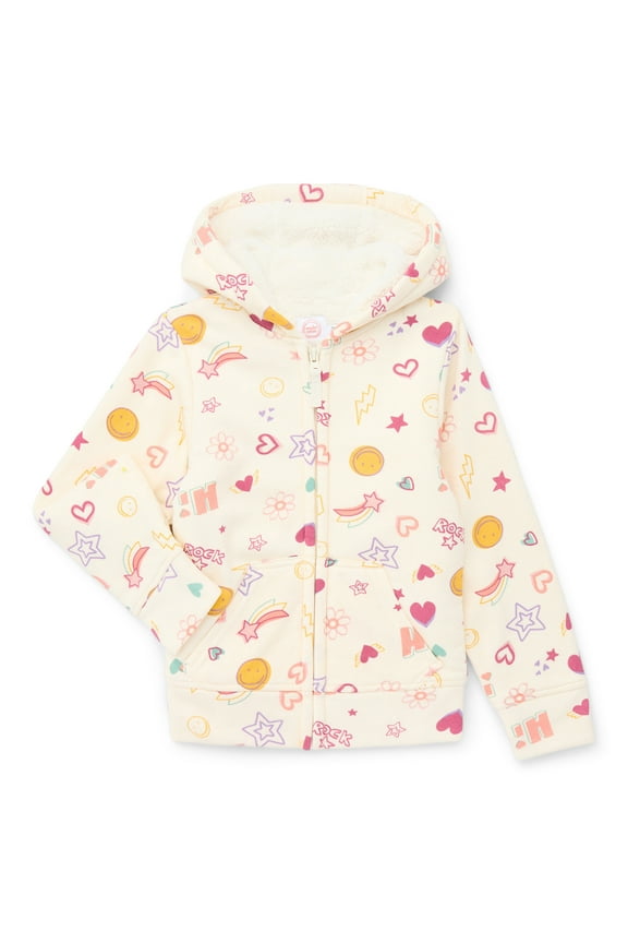 Girls Kids Tough Fully Lined Zip Hoodie Jacket, Sizes 4-18 & Plus