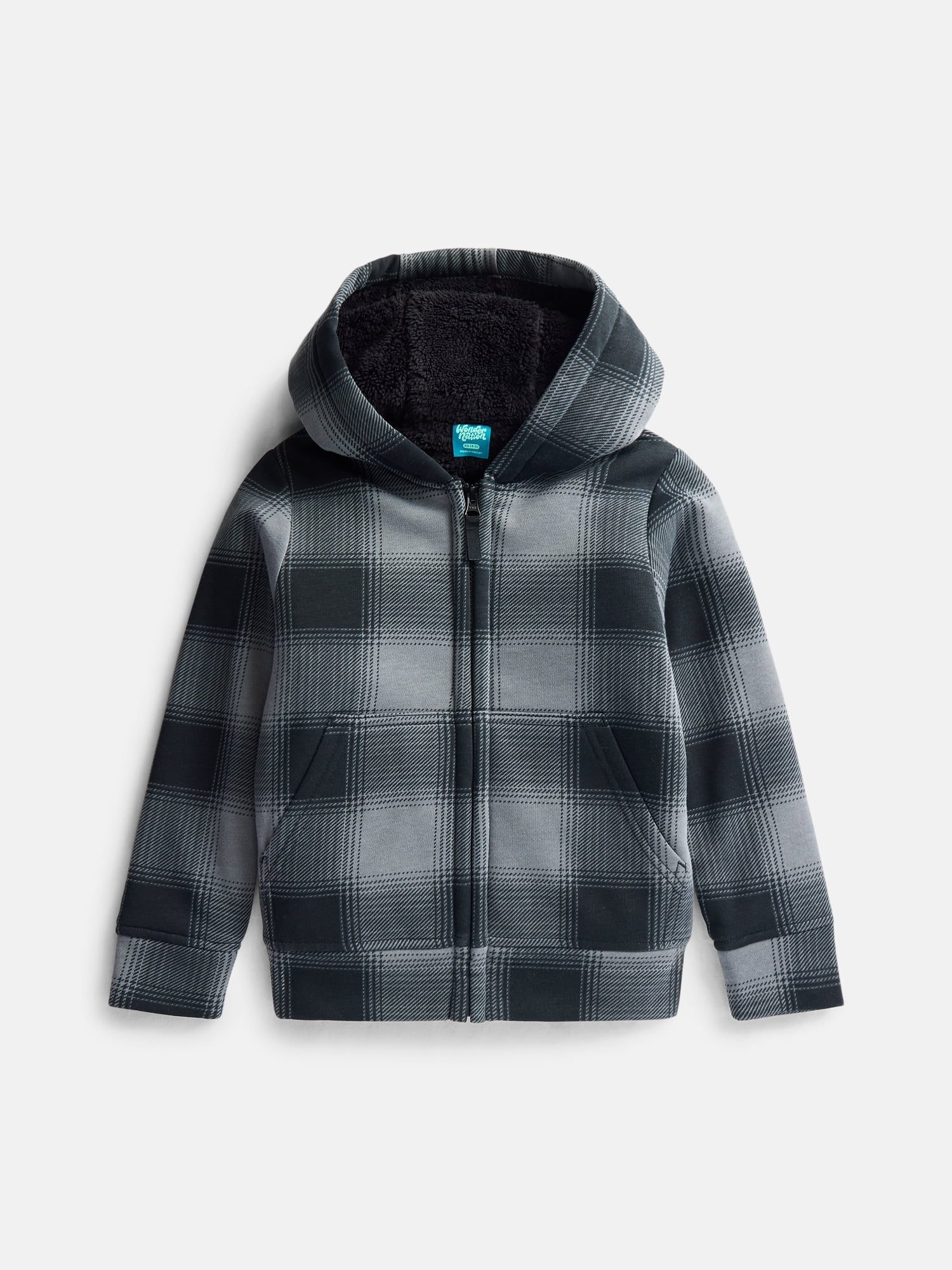 Wonder Nation Boys Kid Tough Hoodie with Long Sleeves, Sizes 4-18 & Husky