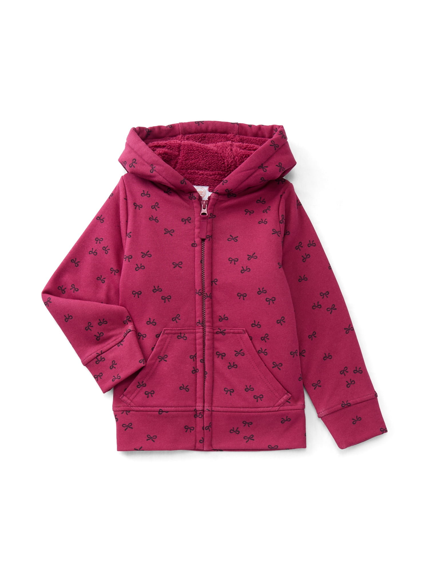 Wonder Nation Girls Kids Tough Fully Lined Zip Hoodie Jacket, Sizes 4-18 & Plus