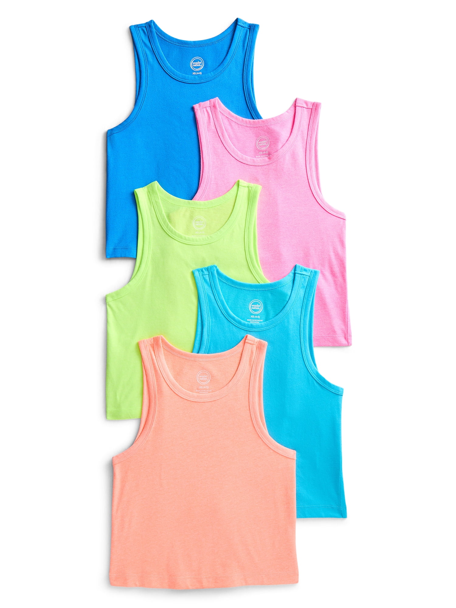 Wonder Nation Boys Kid Tough Tank Tops, 5-Pack, Sizes XS-XXL & Husky