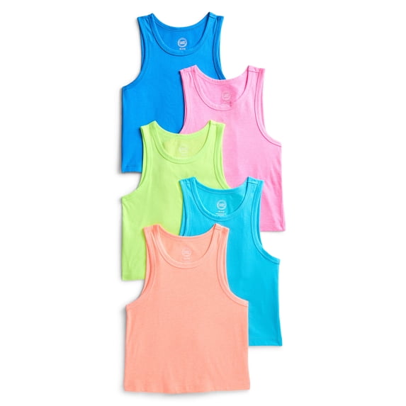 Wonder Nation Boys Kid Tough Tank 5 Pack, Sizes XS-XXL and Husky