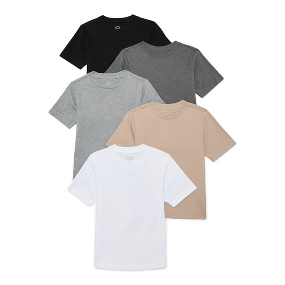 Wonder Nation Boys Kid Tough T-Shirt, 5 Pack, Sizes XS-XXL & Husky