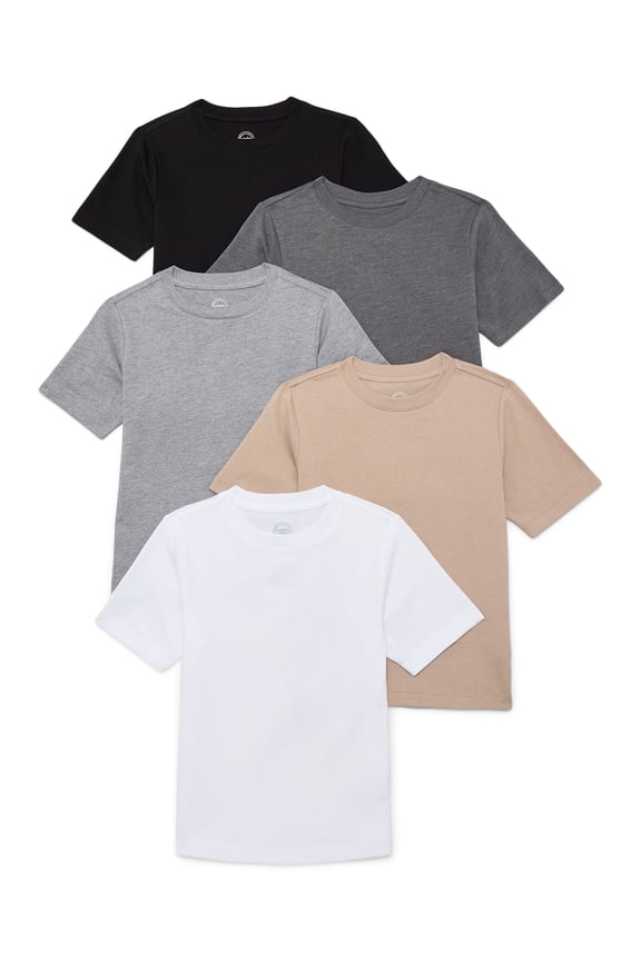 Boys Kid Tough T-Shirt, 5 Pack, Sizes XS-XXL & Husky