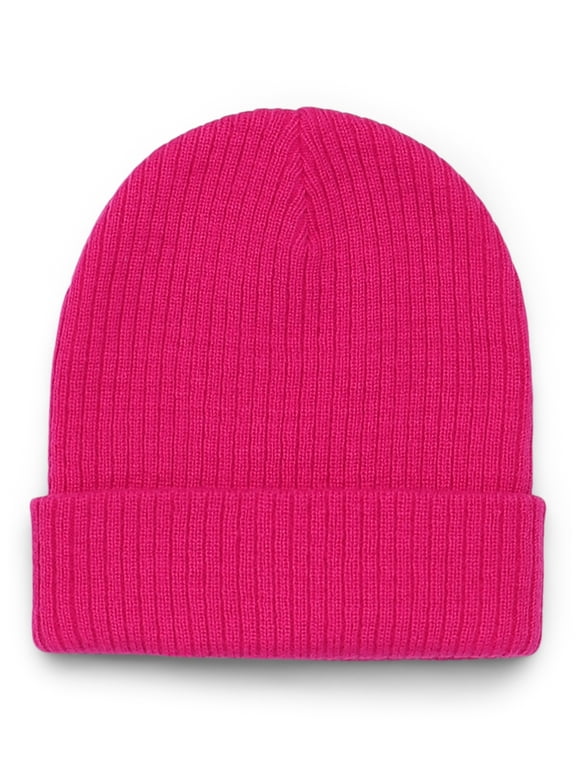 Ribbed Knit Beanie Hat, One Size