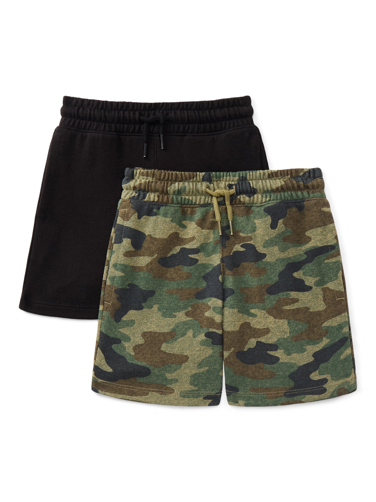 Wonder Nation Boys Knit Shorts, 2-Pack, Sizes 4-18 & Husky