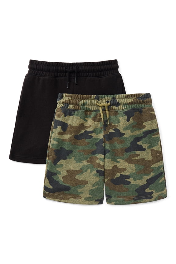 Boys Knit Shorts, 2-Pack, Sizes 4-18 & Husky