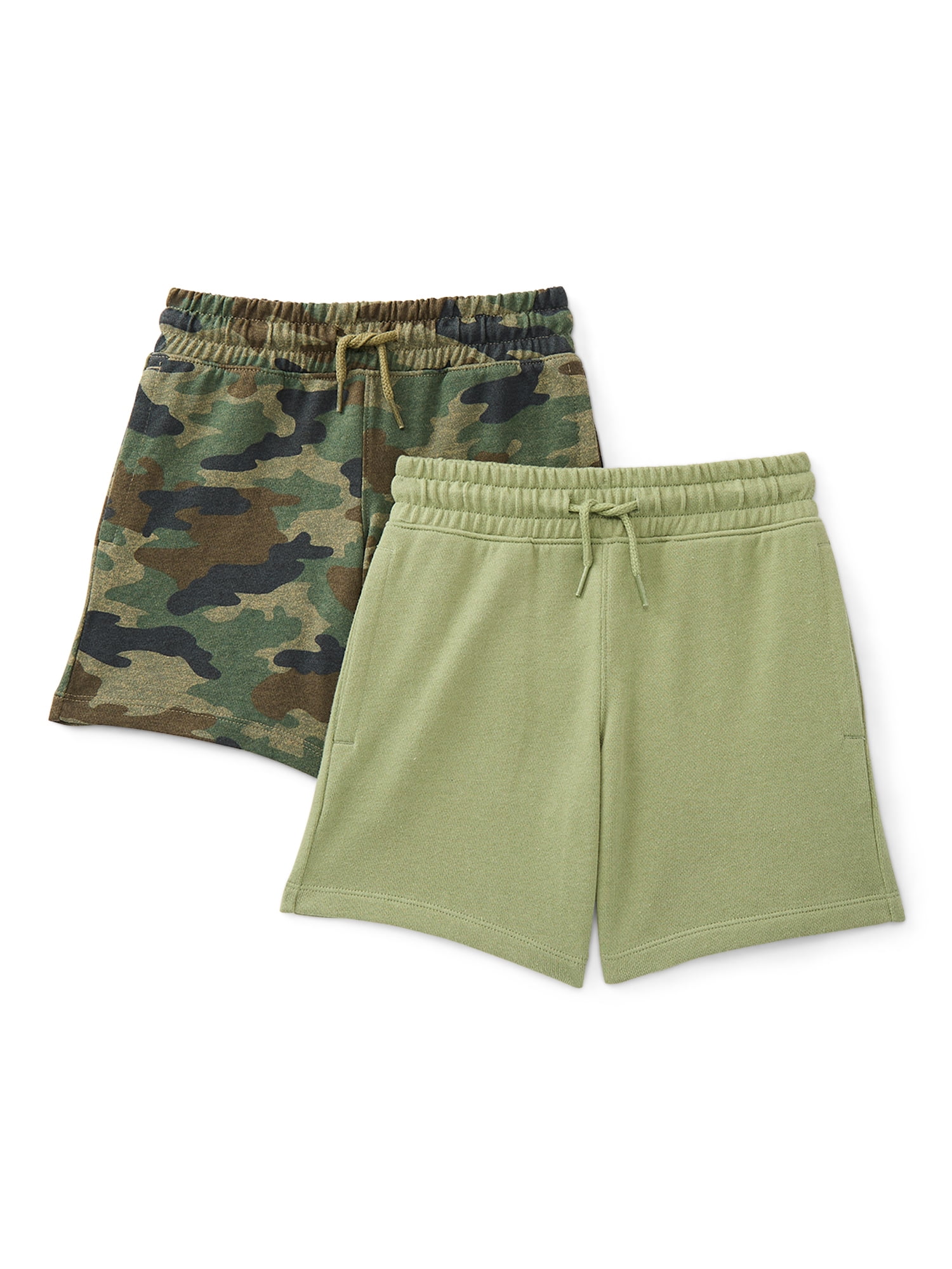 Wonder Nation Boys Knit Shorts, 2-Pack, Sizes 4-18 & Husky