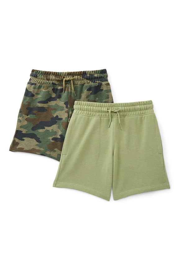 Boys Knit Shorts, 2-Pack, Sizes 4-18 & Husky