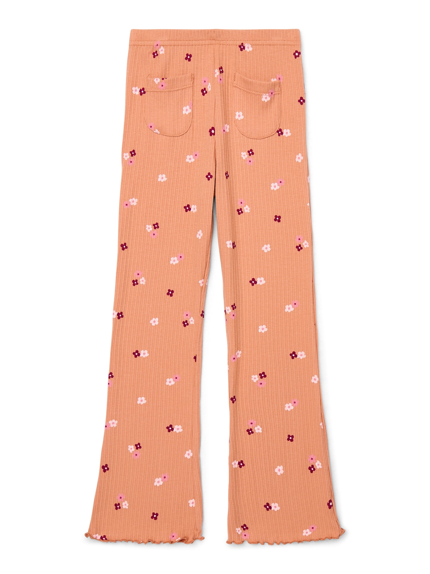 Wonder Nation Little Girls Flare Leggings with Front Patch Pockets, Sizes 4-10