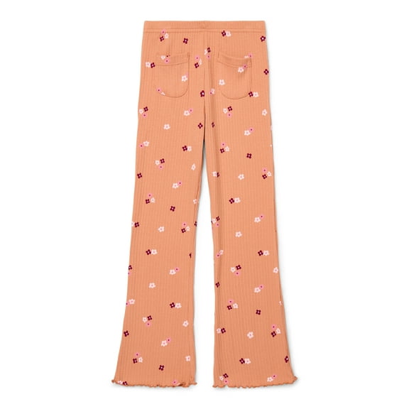 Wonder Nation Little Girls Flare Leggings with Front Patch Pockets, Sizes 4-10