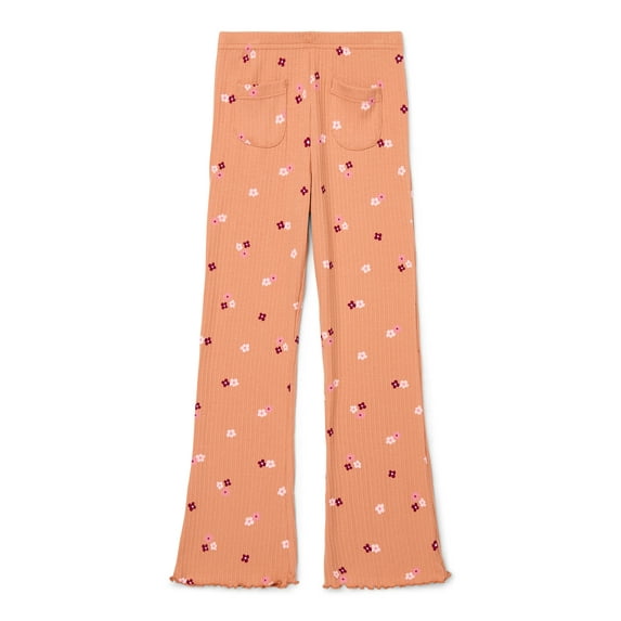 Wonder Nation Little Girls Flare Leggings with Front Patch Pockets, Sizes 4-10