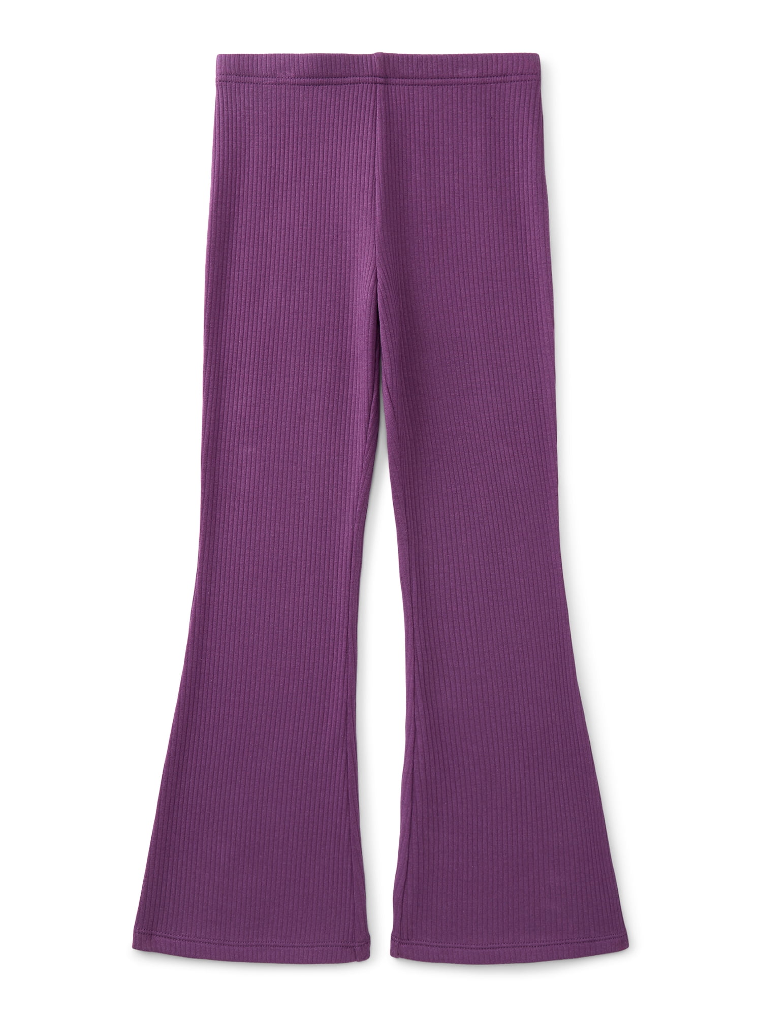 Wonder Nation Little Girls Ribbed Plush Flare Leggings, Sizes 4-10