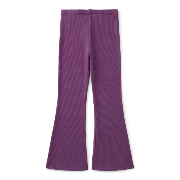 Wonder Nation Little Girls Ribbed Plush Flare Leggings, Sizes 4-10