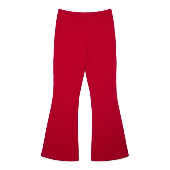 Wonder Nation Little Girls Ribbed Plush Flare Leggings, Sizes 4-10