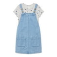 thumbnail image 1 of Wonder Nation Little Girls 2-Piece Skirtall Outfit Set, Sizes 4-10, 1 of 3