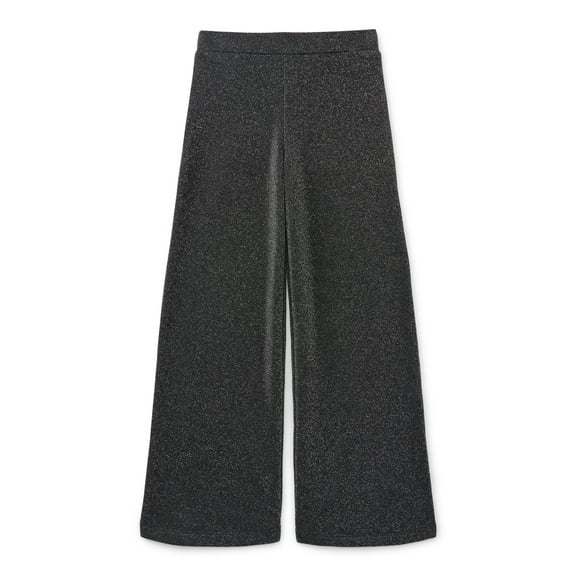 Wonder Nation Little Girls' Metallic Fleece Wide Leg Pant, Sizes 4-10