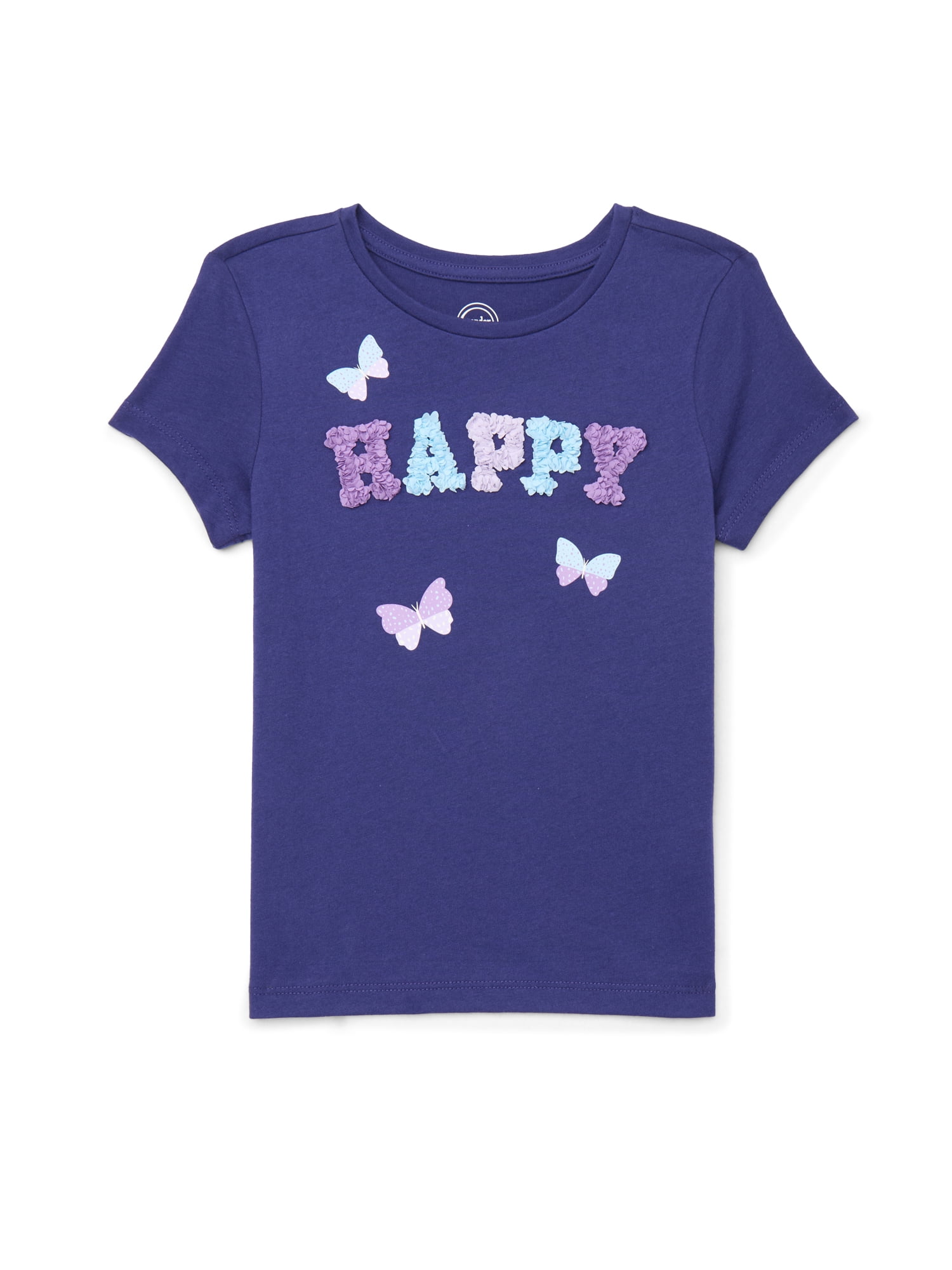 Little Girls Short Sleeve Embellished Graphic Tee, Sizes 4-10