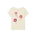 thumbnail image 1 of Wonder Nation Little Girls Short Sleeve Embellished Graphic Tee, Sizes 4-10, 1 of 3