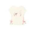 thumbnail image 1 of Wonder Nation Little Girls Short Sleeve Embellished Graphic Tee, Sizes 4-10, 1 of 3