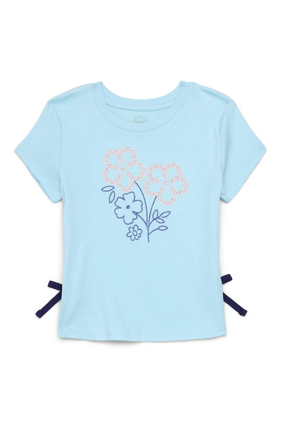 Little Girls Short Sleeve Embellished Graphic Tee, Sizes 4-10
