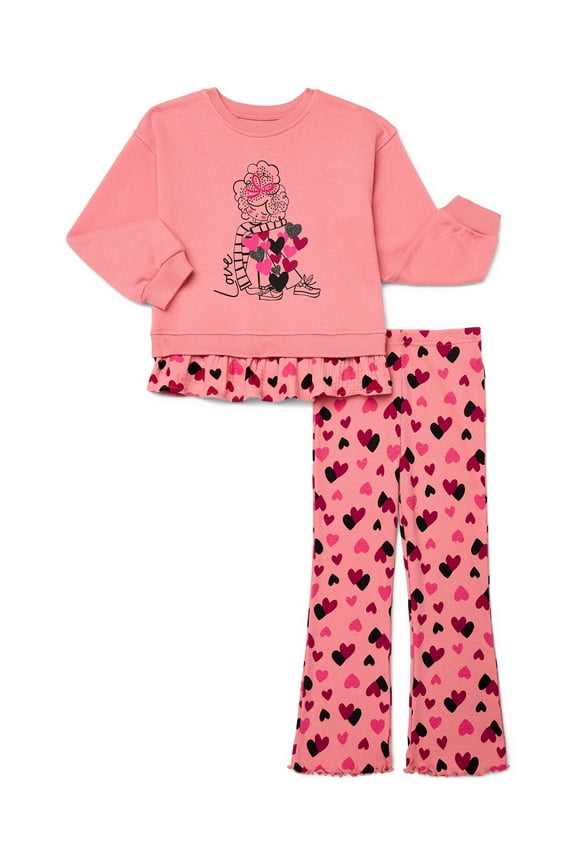 Little Girls 2-Piece Sweatshirt and Flare Leggings Set, Sizes 4-10