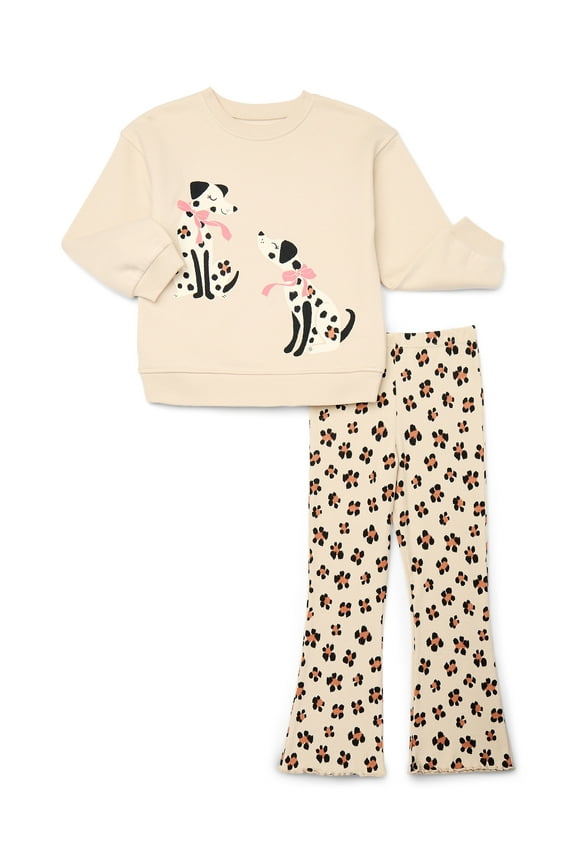 Little Girls 2-Piece Sweatshirt and Flare Leggings Set, Sizes 4-10