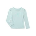thumbnail image 1 of Wonder Nation Girls Gathered Shoulder Tee with Long Sleeves, Sizes 4-10, 1 of 3