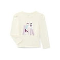 thumbnail image 1 of Wonder Nation Girls Gathered Shoulder Tee with Long Sleeves, Sizes 4-10, 1 of 3