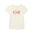 thumbnail image 1 of Wonder Nation Girls Gathered Shoulder Tee with Short Sleeves, Sizes 4-10, 1 of 3