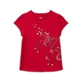thumbnail image 1 of Wonder Nation Girls Gathered Shoulder Tee with Short Sleeves, Sizes 4-10, 1 of 3