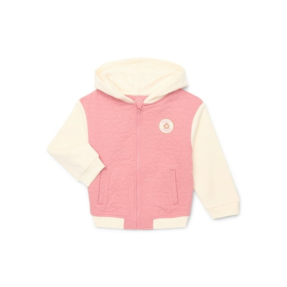 Wonder Nation Little Girls Quilted Zip-Up Bomber Jacket, Sizes 4-10