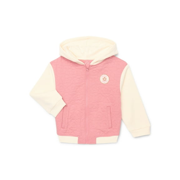 Wonder Nation Little Girls Quilted Zip-Up Bomber Jacket, Sizes 4-10