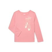 Wonder Nation Little Girls Long Sleeve Graphic Tee, Sizes 4-10