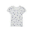 thumbnail image 1 of Wonder Nation Little Girls Printed Short Sleeve Lettuce Edge Tee, Sizes 4-10, 1 of 3