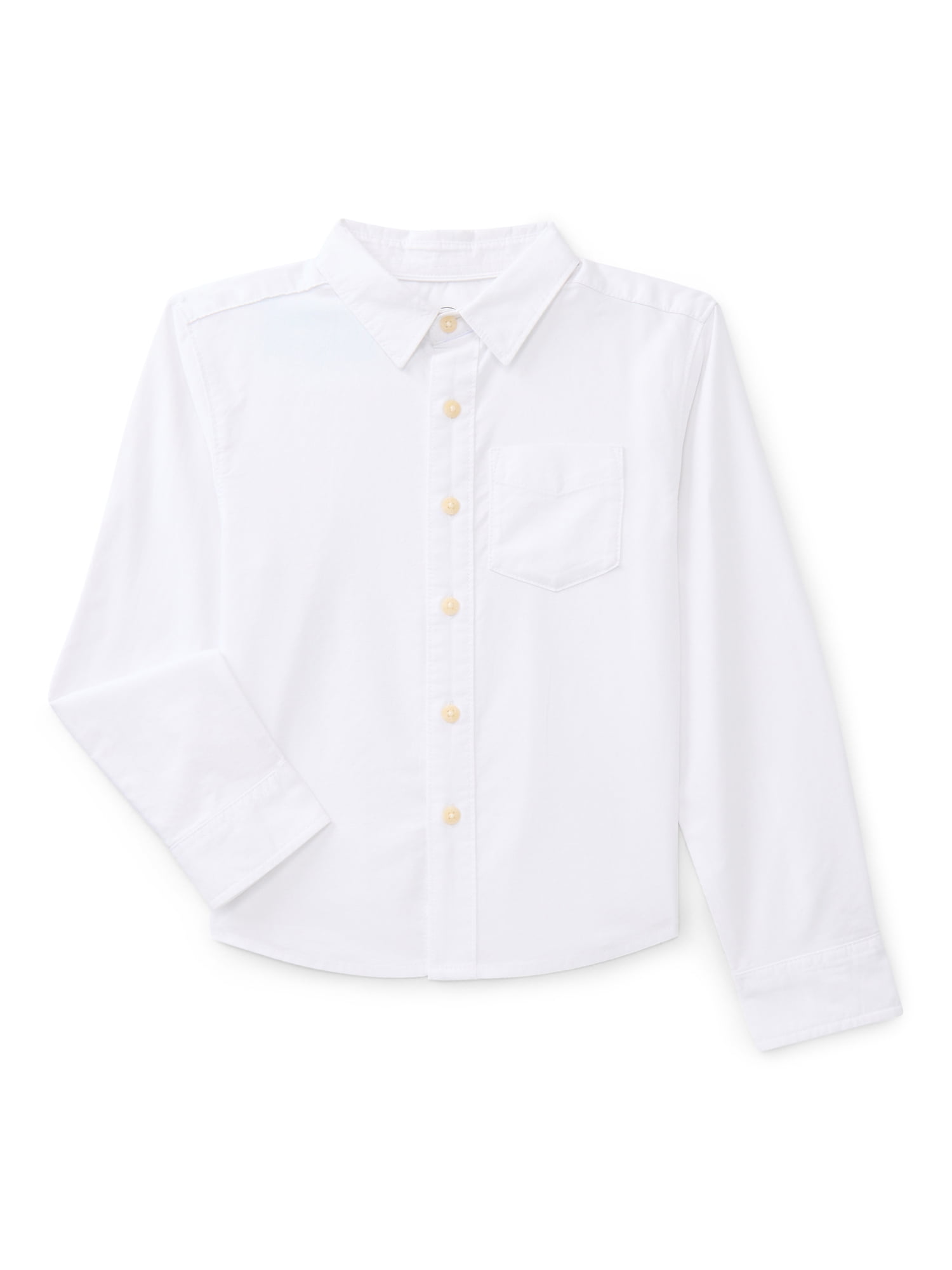 Wonder Nation Boys Long Sleeve Button Down Shirt, Sizes 4-18 & Husky