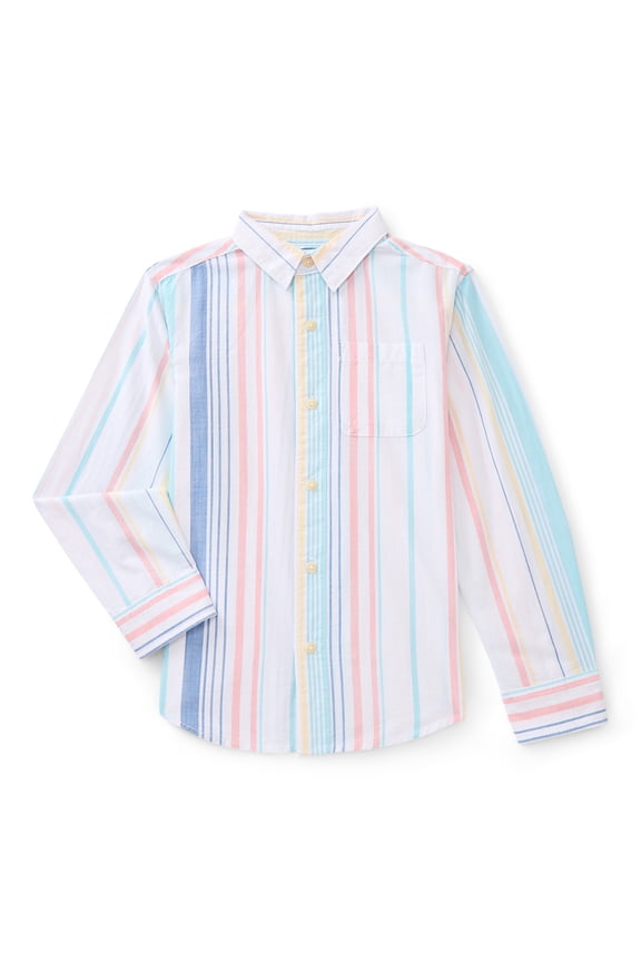 Boys Long Sleeve Button Down Shirt, Sizes 4-18 & Husky