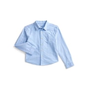 Boys Cotton Button Down Shirt with Long Sleeves, Sizes 4-18 & Husky