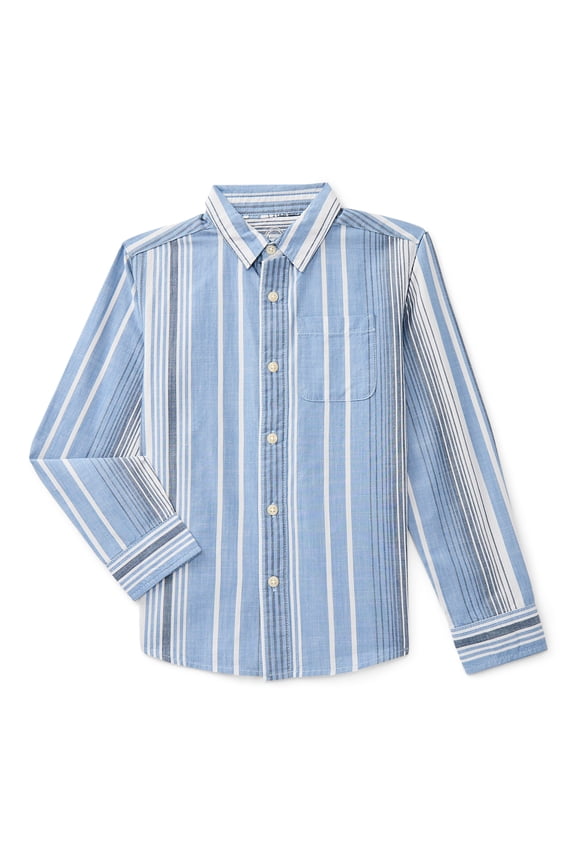Boys Long Sleeve Button Down Shirt, Sizes 4-18 & Husky