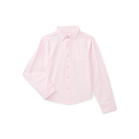 Wonder Nation Boys Long Sleeve Button Down Shirt, Sizes 4-18 & Husky