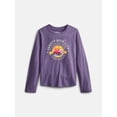 thumbnail image 1 of Wonder Nation Girls Embellished Tee with Long Sleeves, Sizes 4-18 & Plus, 1 of 3