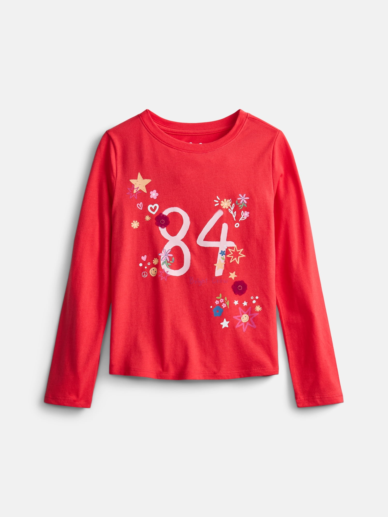 Wonder Nation Girls Embellished Tee with Long Sleeves, Sizes 4-18 & Plus