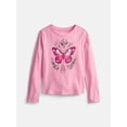 thumbnail image 1 of Wonder Nation Girls Embellished Tee with Long Sleeves, Sizes 4-18 & Plus, 1 of 3
