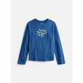 thumbnail image 1 of Wonder Nation Girls Embellished Tee with Long Sleeves, Sizes 4-18 & Plus, 1 of 4