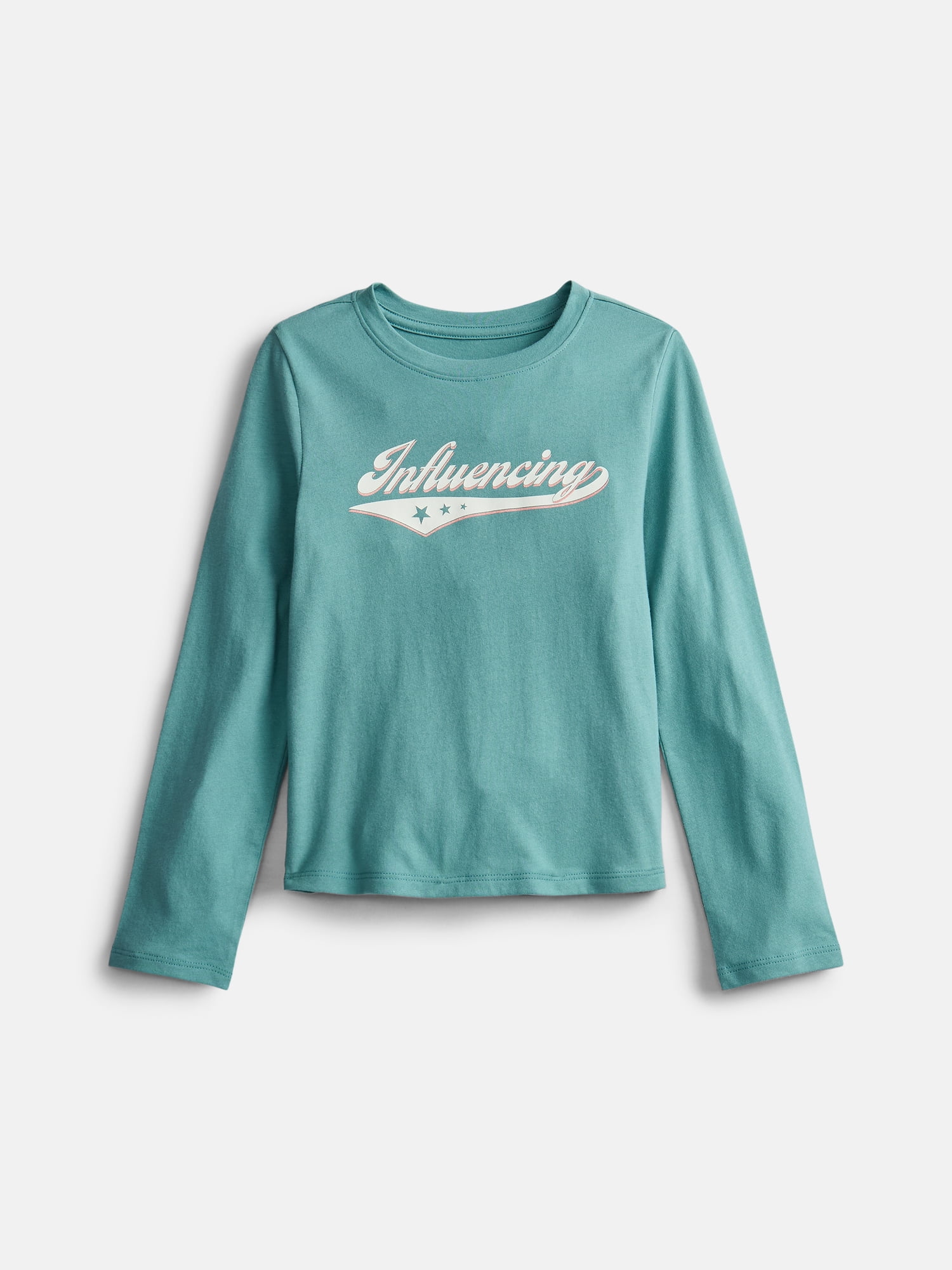 Wonder Nation Girls Embellished Tee with Long Sleeves, Sizes 4-18 & Plus
