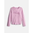 thumbnail image 1 of Wonder Nation Girls Embellished Tee with Long Sleeves, Sizes 4-18 & Plus, 1 of 4