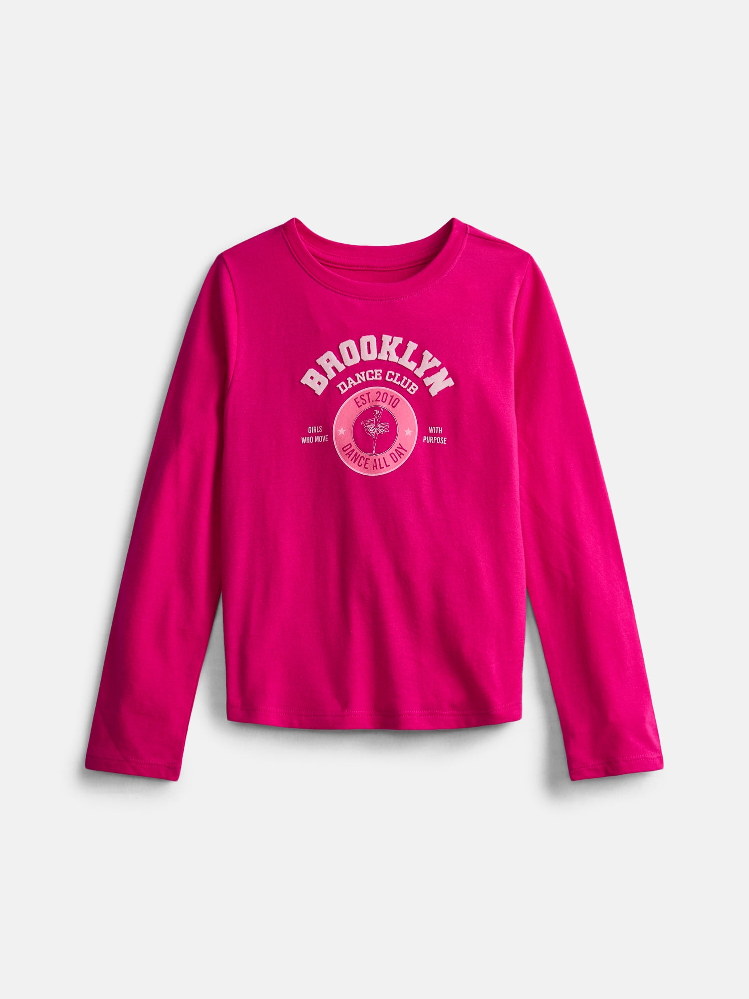 Wonder Nation Girls Embellished Tee with Long Sleeves, Sizes 4-18 & Plus