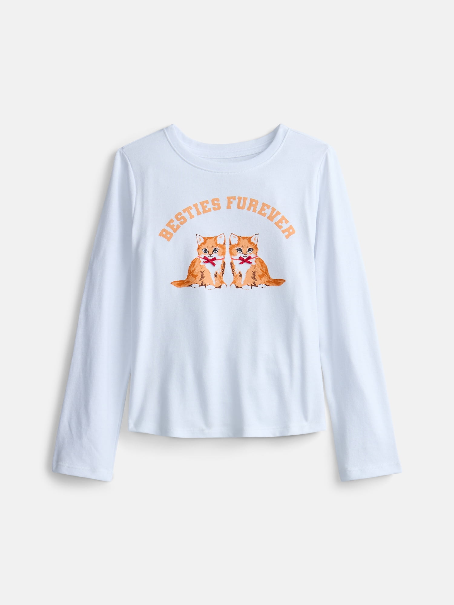 Wonder Nation Girls Embellished Tee with Long Sleeves, Sizes 4-18 & Plus