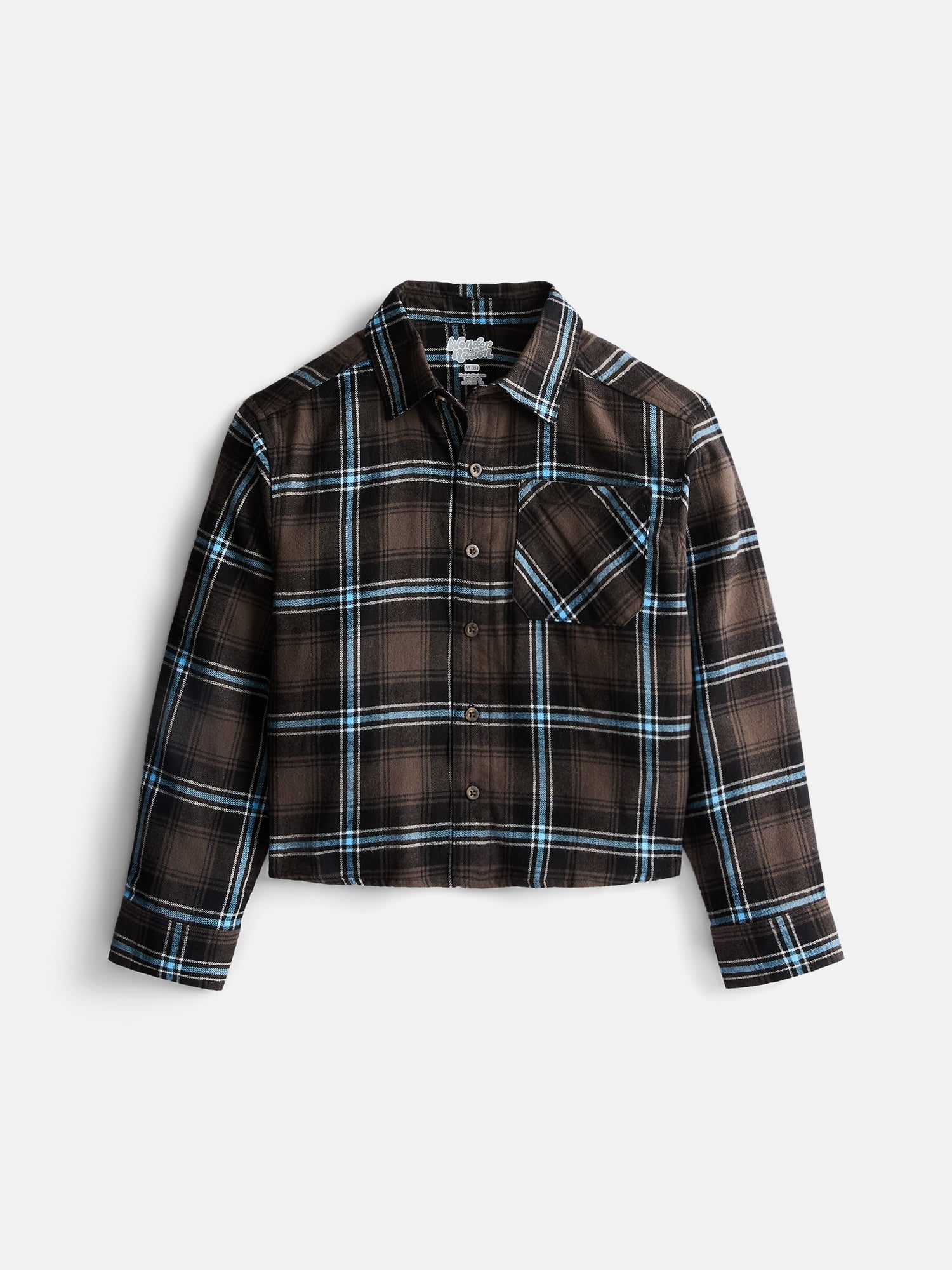 Wonder Nation Boys' Flannel Shirt with Long Sleeves, Sizes 4-18 & Husky