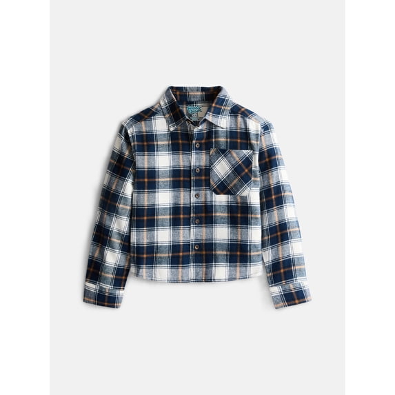 Wonder Nation Boys' Flannel Shirt with Long Sleeves, Sizes 4-18