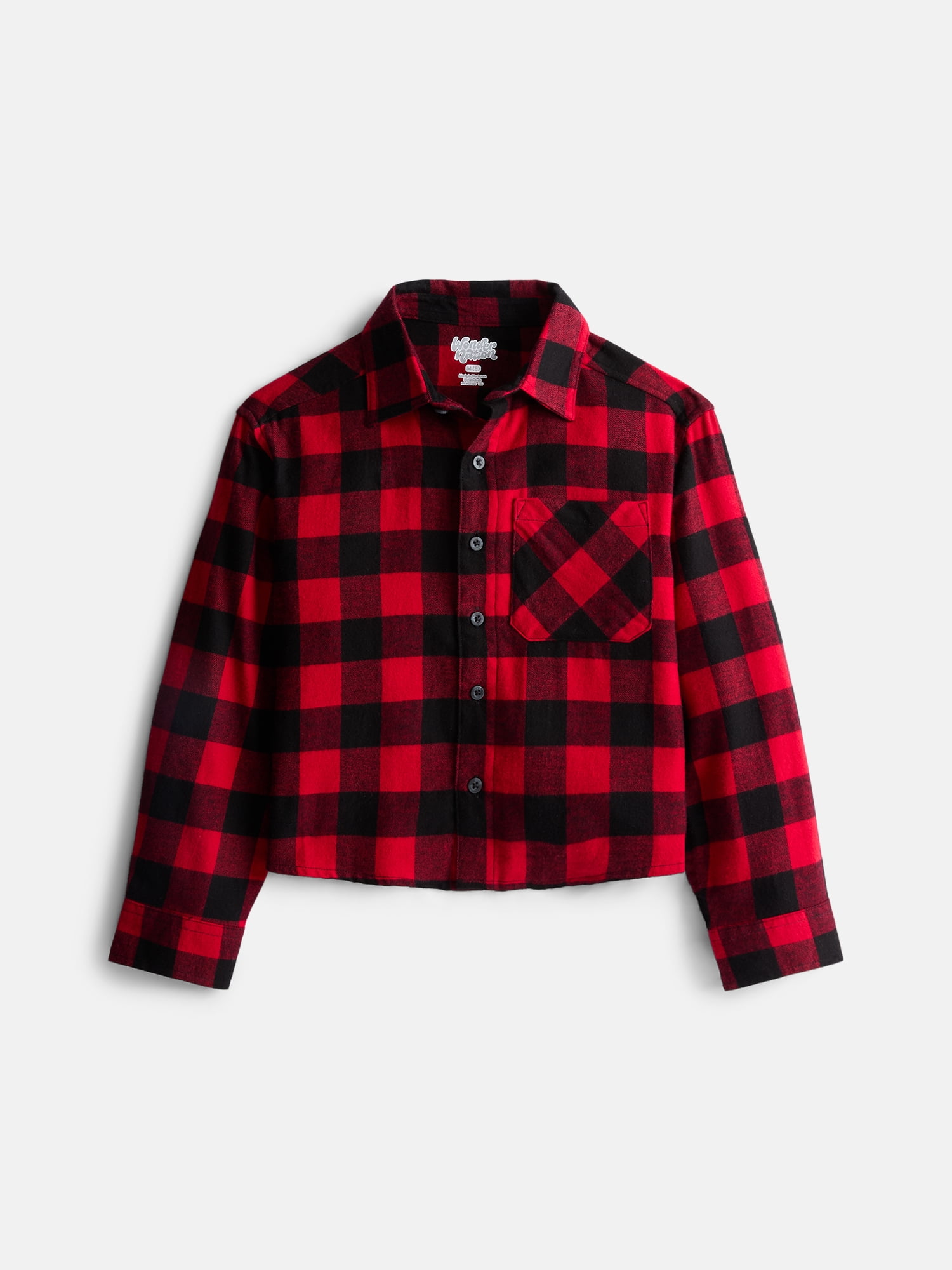 Wonder Nation Boys' Flannel Shirt with Long Sleeves, Sizes 4-18